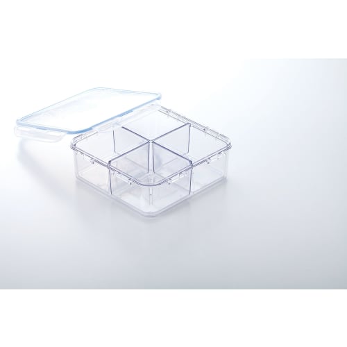 LOCK&LOCK Screw-Free Container, Square, with Divider (1.8L) LBF858C
