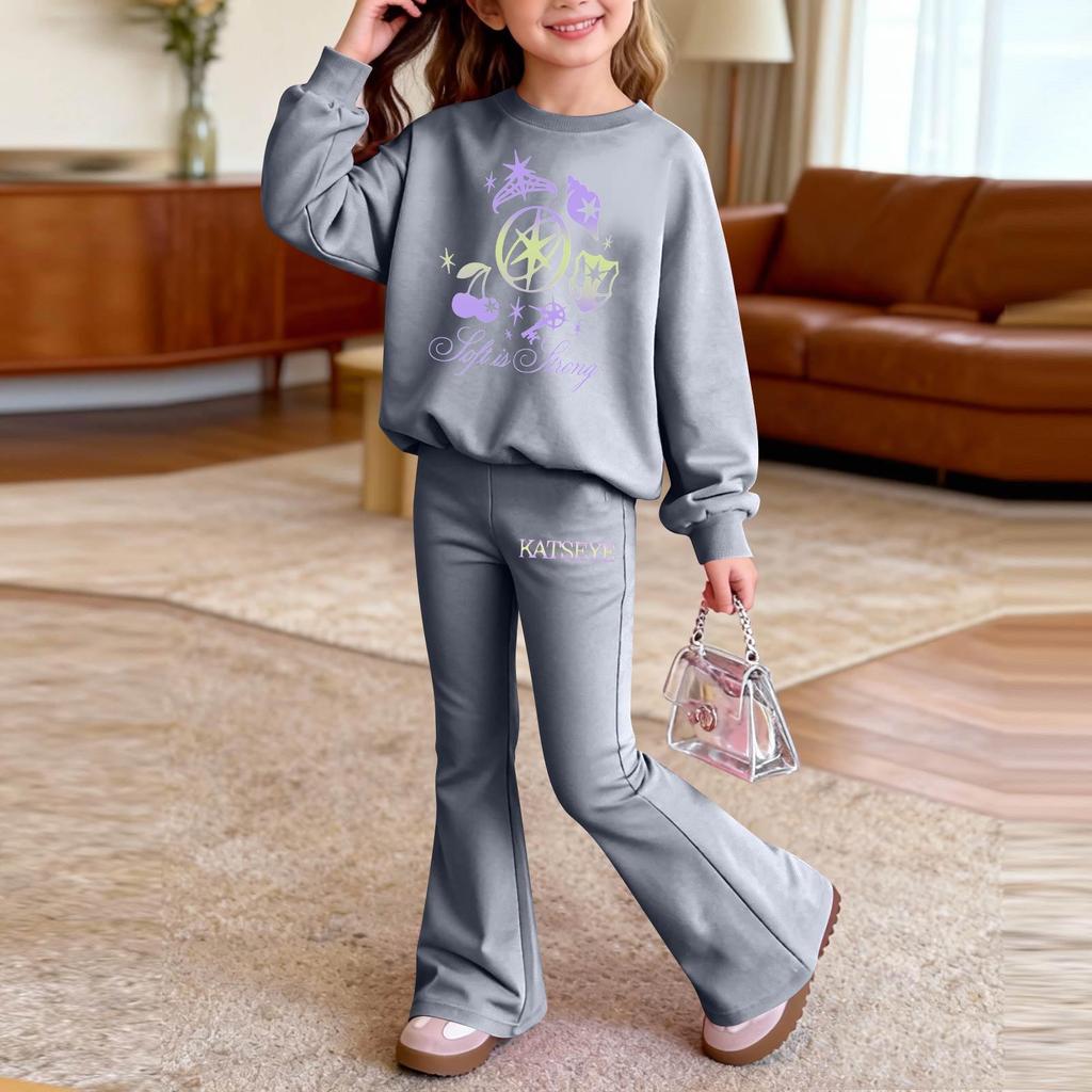 Infant Newborn Baby Girls Boys Loose Print T-shirt+Pants Print Outfits Set