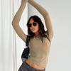 Women Casual Long Sleeve T-Shirts Spring Autumn Solid Slim Fit Pullovers Tees Shirts Female Streetwear Base Tees Tops  Casual
