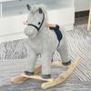 Caballo Balancín de Peluche para Niños con Sonidos, Edades 3+, Capacidad 45 Kg, Gris