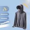 Jaqueta de Roupa Protetora Solar Masculina Feminina com Capuz Manga Longa Fechamento com Zíper Gelo