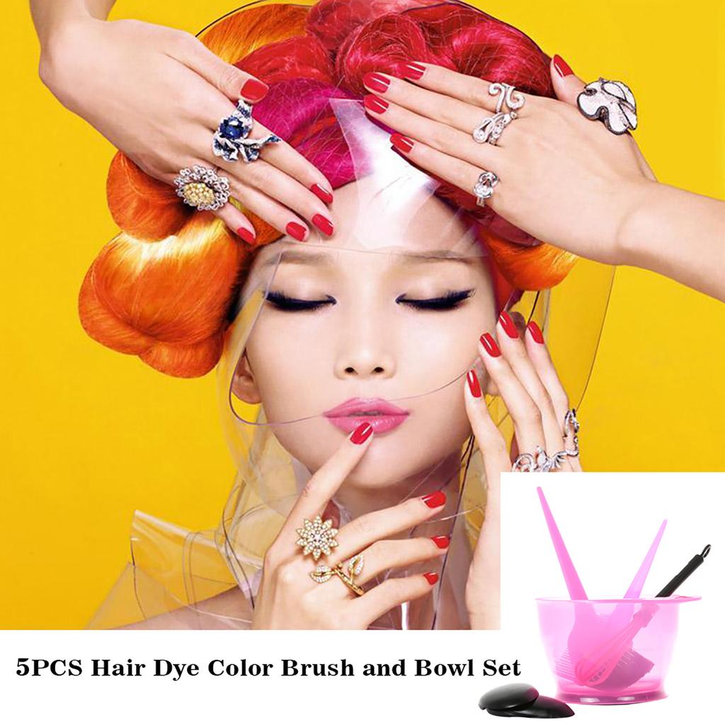 5PCS Hair Dye Color Brush and Bowl Set Ear   Dye Mixer Hair Tint Dying Coloring Applicator