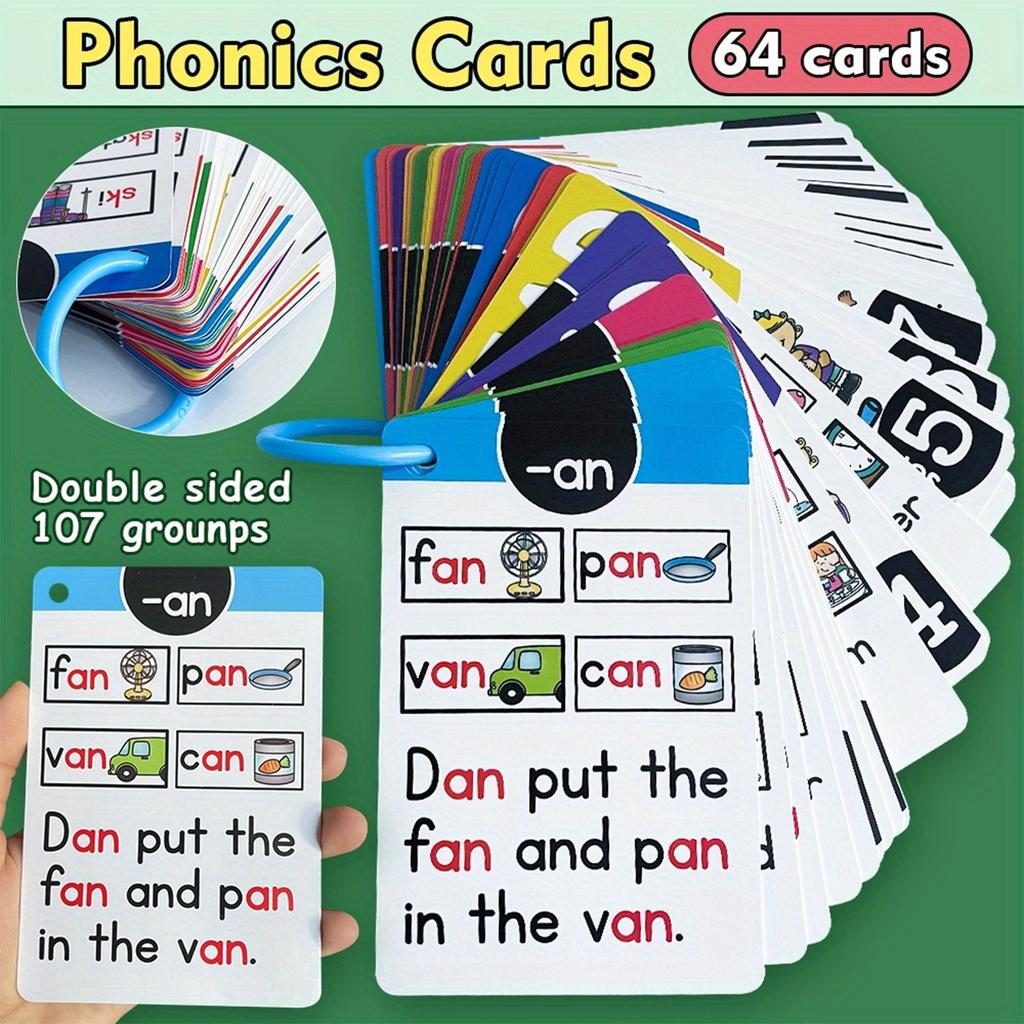 English Phonics Pronunciation Practice Flashcards Word Memory Cards