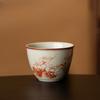 Grasswood Gray Glaze Hand-painted Jar Cup Retro Style Elegant Tea Cup Chinese Small Tea Cup Ceramic Kung Fu Tea Set