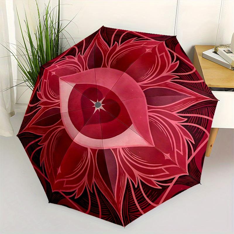 1pc Sacred Geometry Mandala Automatic Open/close Folding Umbrella, Compact Portable Travel Umbrella, Durable Construction yy250809053