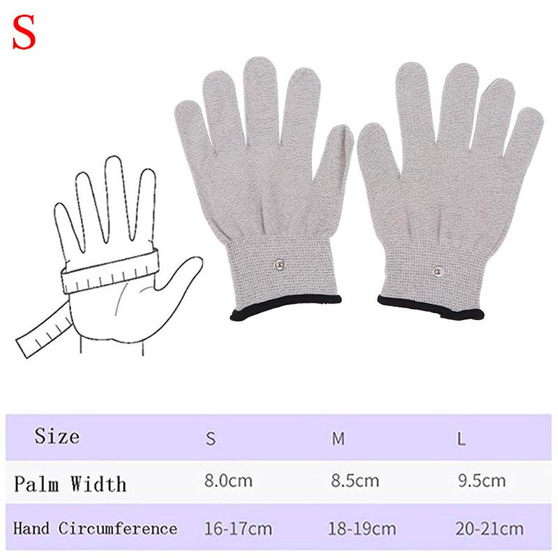 1Pair Conductive Silver Fiber  Electrode Gloves Pads Electrotherapy Massage