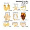 SHIXIN 9Pcs/Set Elegant Irregular Baroque Imitation Pearl Open Rings Women Trendy Creative Geometry Finger Ring Wedding Jewelry