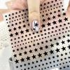 1PC Black Star Nail Art Stickers, Y2K Pentagram & Cross Star Self-Adhesive Decals for Luxury Manicure