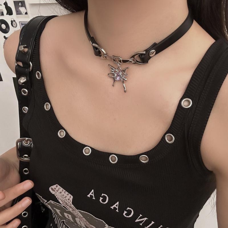 

Панк Y2K Шарм Бабочка Подвеска Искусственная Кожа Сексуальное Чокер Винтажное Ожерелье Для Женщин Девочек Готических Ювелирных Изделий Аксессуары Подарок