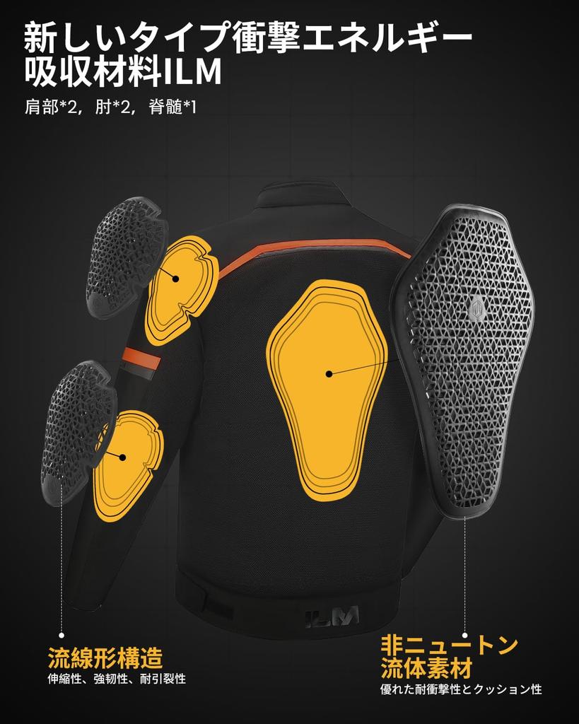 ILM Motorcycle and Back Protector Thin ESA Instant CE Knee, Shoulder, Elbow, Set, Material, Cure, Breathable, Certified, ESA-SET