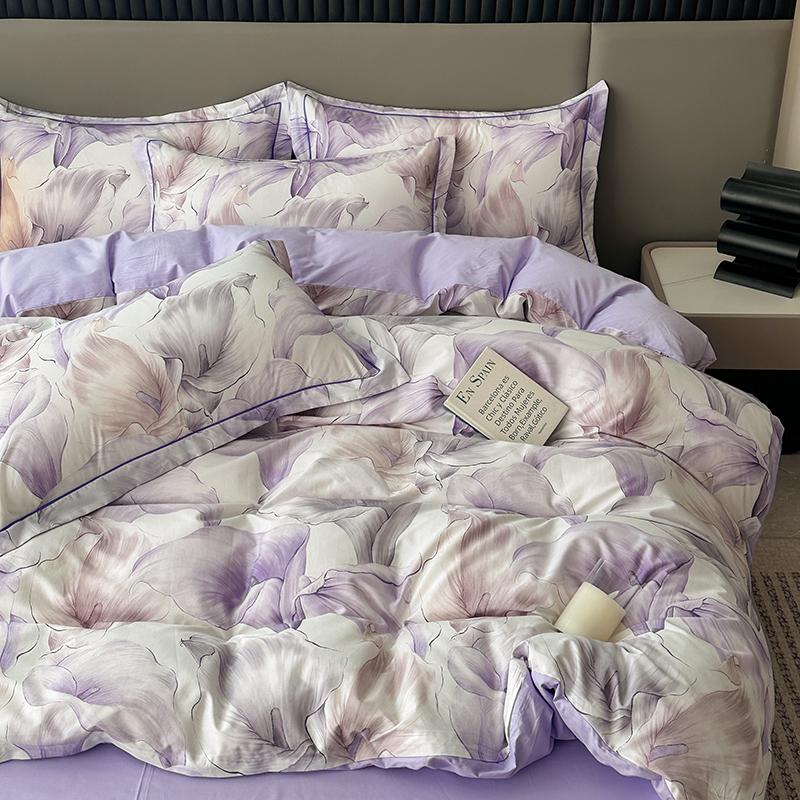 Colorful Flowers Duvet Cover Set Garden Style Quilt Cover 100% Cotton High Quality Queen King Size Bedding Set for Girls Woman