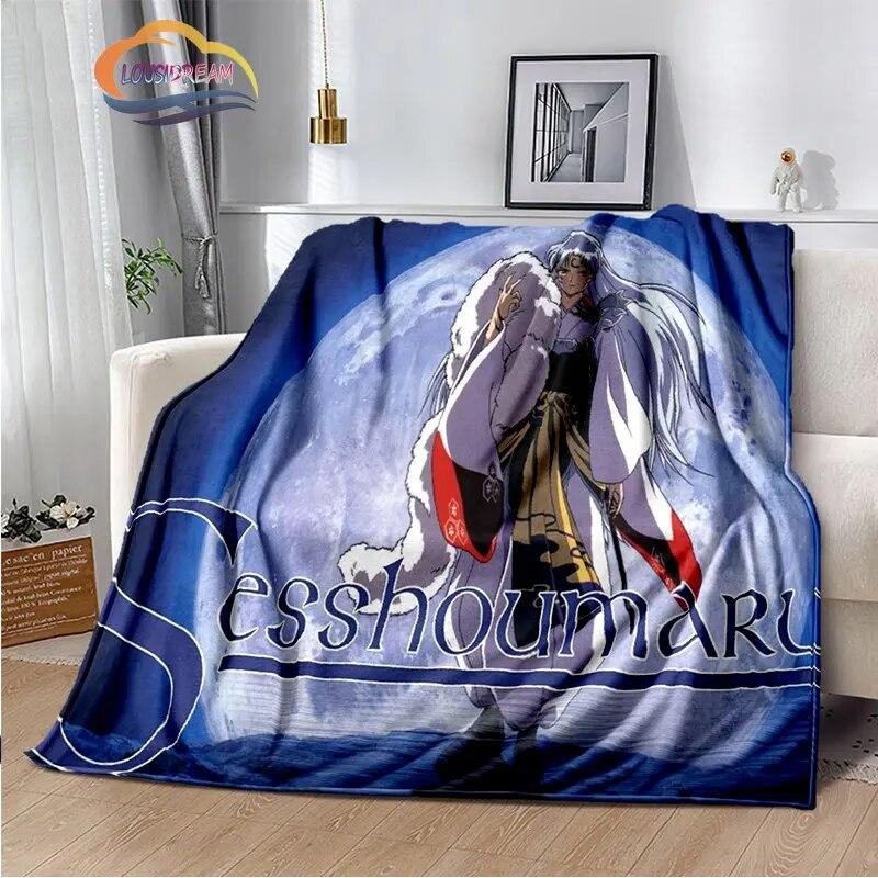 Caricature Inuyasha Fashion Blanket Sesshoumaru Flannel Warm  Portable Super Soft Children  Girls Gift