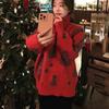 Christmas Red Turtleneck Sweater Women's Autumn Winter Vintage Casual Loose Pullovers Long Sleeve Christmas Tree Knitted Tops