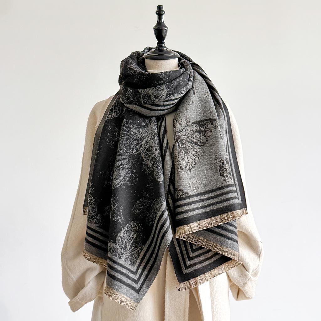 Luxury Cashmere Plaid Scarf Winter Women Pashmina Shawls Warm Blanket Wraps Female Foulard Bandana Thick Scarves Hijab