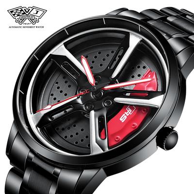 Orologio da Uomo SVJ Orologio da Uomo Rs7 Modificato Ruota d'Auto Orologio al Quarzo Idrulico Tridimensionale Vuoto