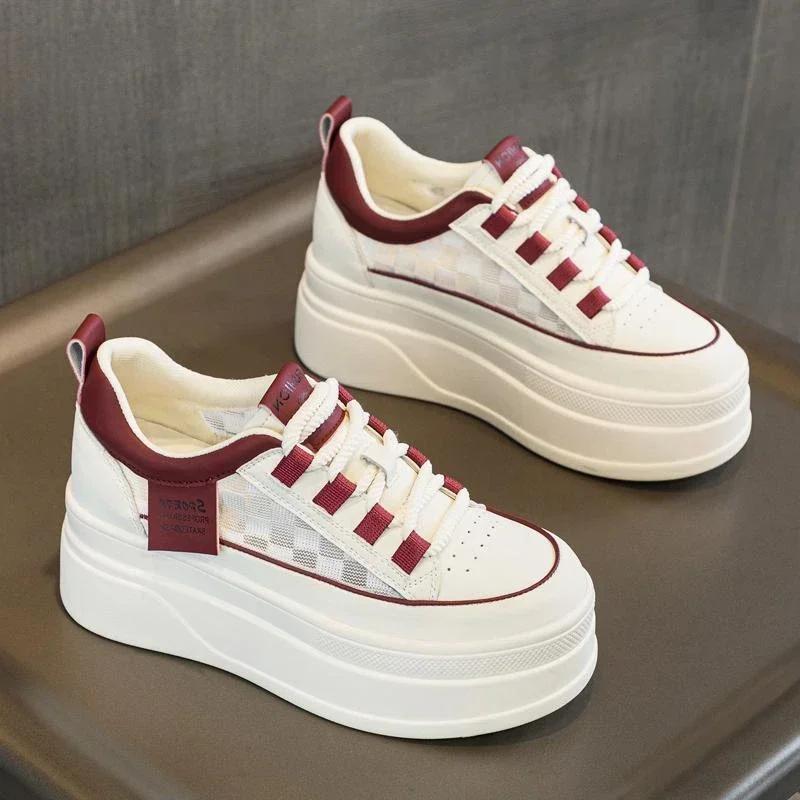 Mode Herbst Bestseller Trendige Innenerhöhung Damen Schuhe Mesh Atmungsaktiv Dicke Sohle Vielseitige Lässige Board Zapatillas