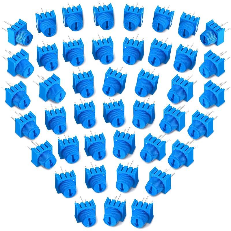 Flutesan 12 Pieces 10K Ohm Trim Potentiometer Kit with Knob Variable Resistors Breadboard Trimmer Potentiometer Assortment Kit Compatible with