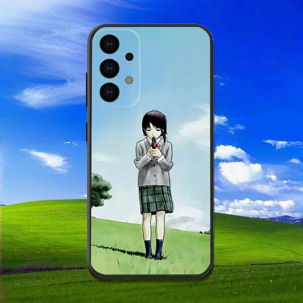 Anime Serial Experiments L-Lain Phone Case For Samsung Galaxy A73,31,32,72,41,53,52,71,22,5G,Note,J7,8,9 Soft Black Cover