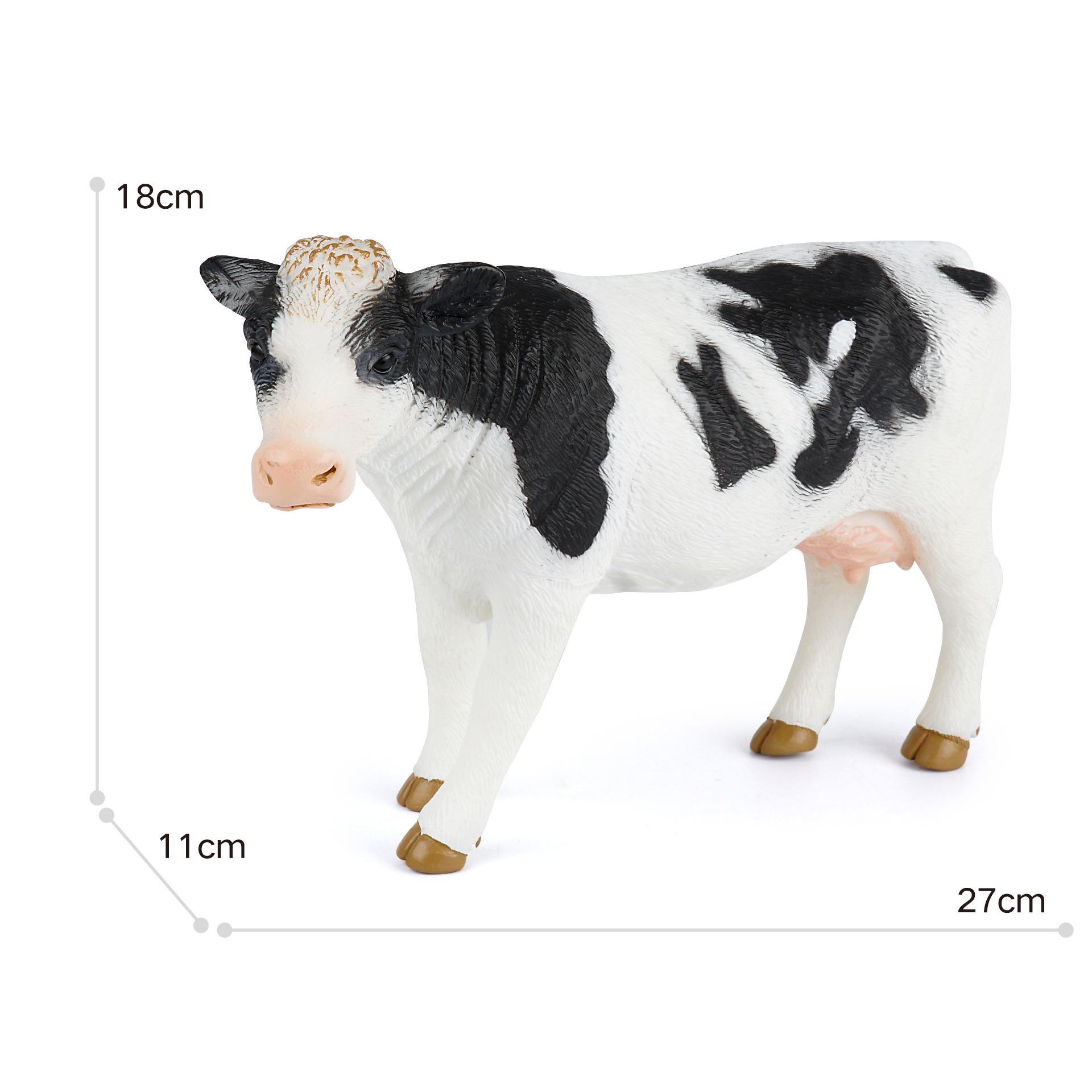 38CM Soft Rubber Farm Animal Toy Set: Cow, Pig, Sheep, Goat, Donkey Model