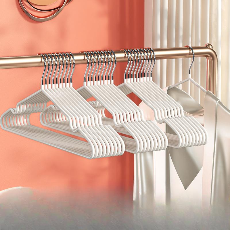Anti-slip Plastic-coated Clothes Hanger Clothes Drying Rack Thickened Stainless Steel Clothes Support Seamless Clothes Hanging Rack