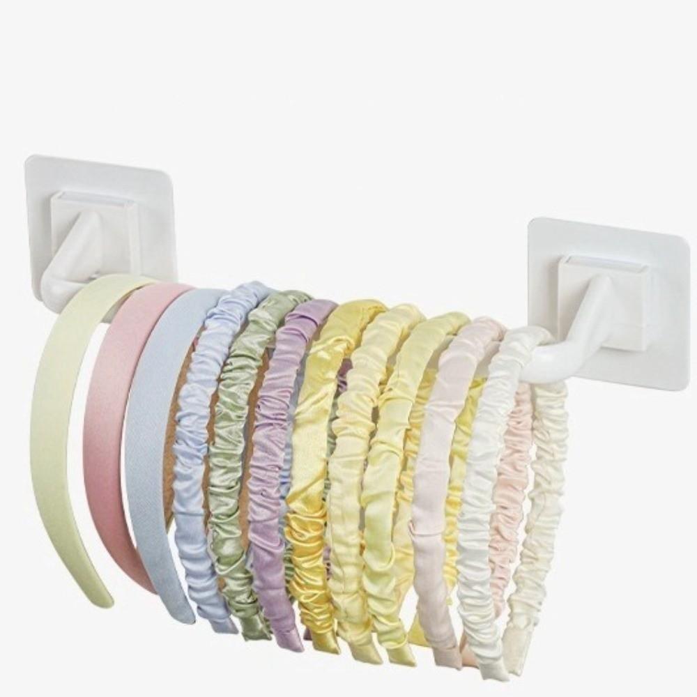 Portaoggetti da Parete per Elastici per Capelli, Fasce per Capelli, Fermagli, Cerchietti, Porta Fasce Multifunzione Senza Foratura