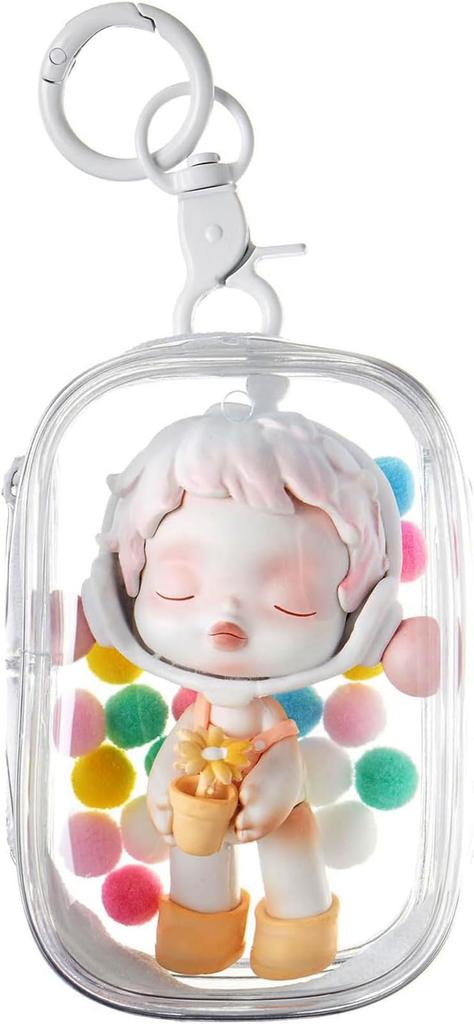 Ita Bag Plush Fits and 20cm Perfect for Oshikatsu Plush Fully Transparent PVC Case with Waterproof and Dustproof Zipper Includes Ball and Keychain