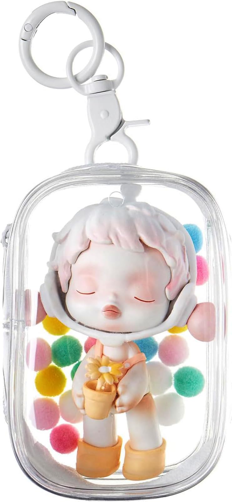 

Ita Bag Plush Fits and 20cm Perfect for Oshikatsu Plush Fully Transparent PVC Case with Waterproof and Dustproof Zipper Includes Ball and Keychain