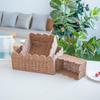 Rectangular Handwoven Storage Basket Paper Rope Organizer Basket Cosmetic Box Sundries Desktop Organizer