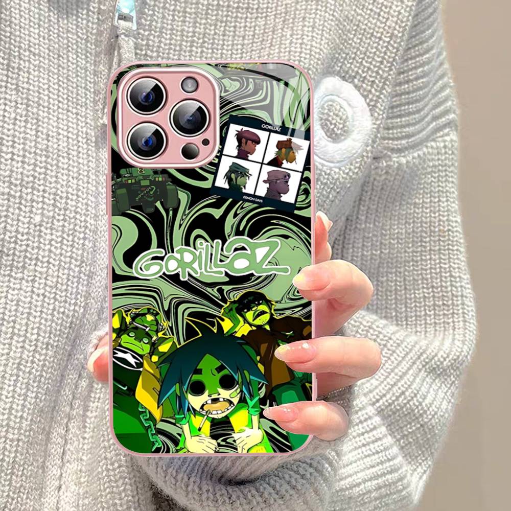 

Art Pop Band G-gorillazS Music Tempered Glass For Iphone 14 13 12 11 Pro Mini XS MAX 14Plus X XS XR Cover iphone 12pro max