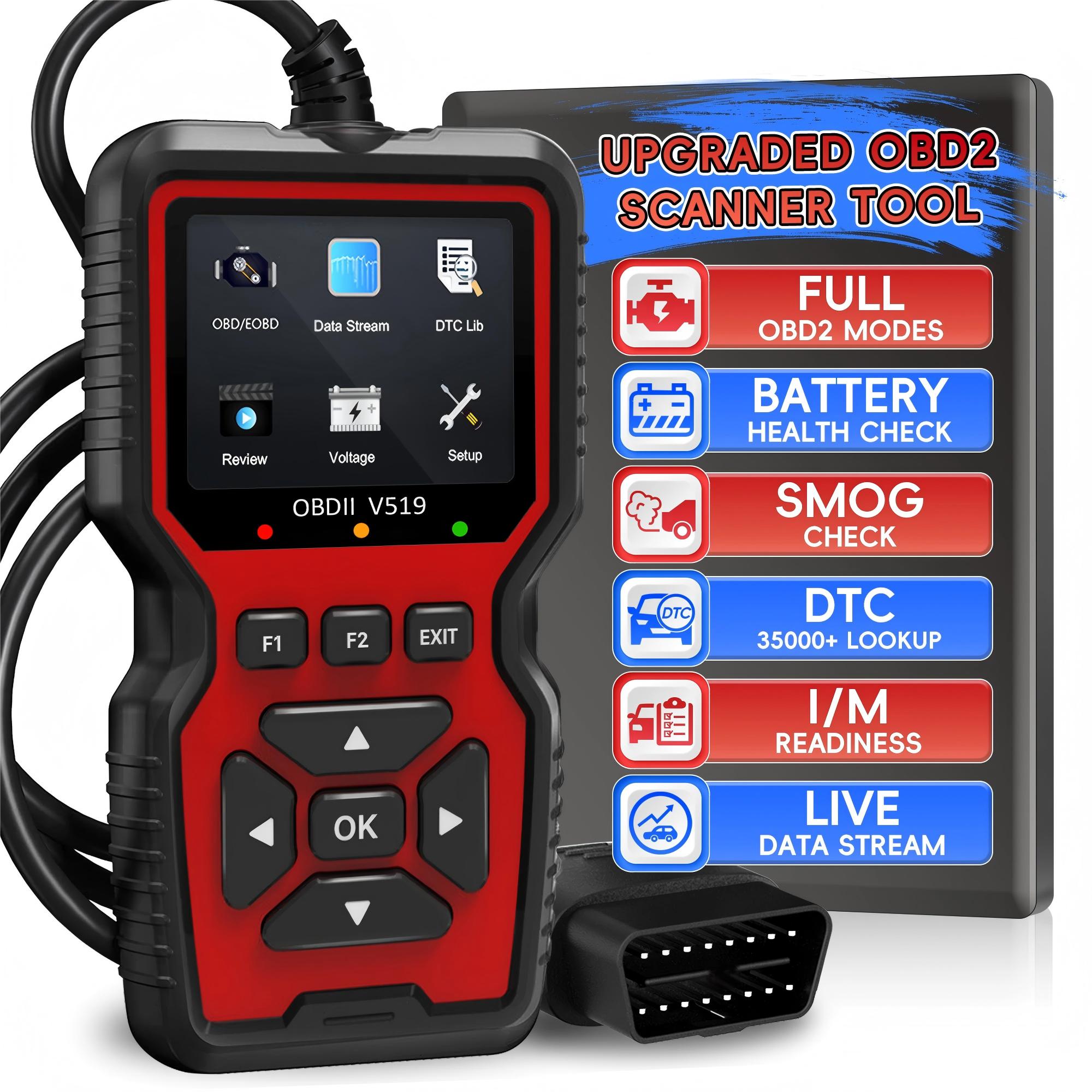 

OBD2 сканер Live Data Professional Mechanic OBDII диагностический код считыватель инструмент для Check Engine Light красный