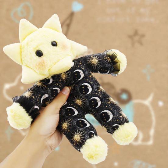 Stern Plüschtier für Kinder Weiches Kuscheltier mit Sternen-Mond-Print Niedriges Kuschelkissen Geburtstagsgeschenk für Mädchen