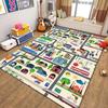 Kids Traffic Play Mat Road Map Rug Educational Carpet for Preschool Home Playroom Home Decoration Zoo Animal Number Design