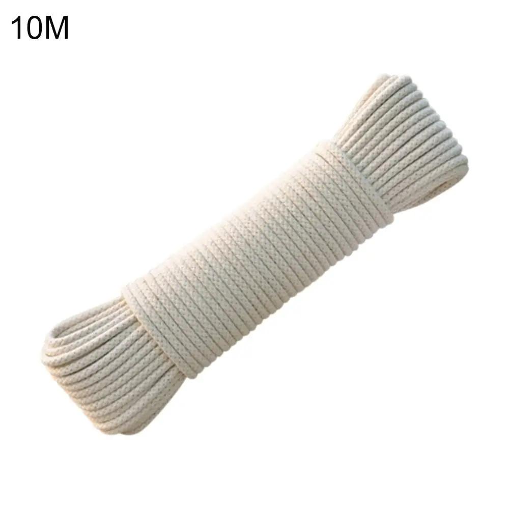 Multi-purpose Strong Cotton Rope Soft Clotheslines Reusable Braided Rope Durable Clothes Drying Rope for Indoors Outdoors