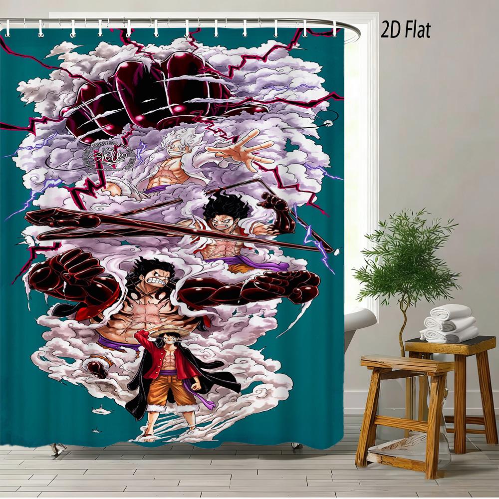 Dragon Ball Z Vegeta Super Saiyan Rüstung Szene 2D Druck Wasserdichter Duschvorhang, Retro Körniger Türkisblauer Himmel Hintergrund mit Ikonischem S