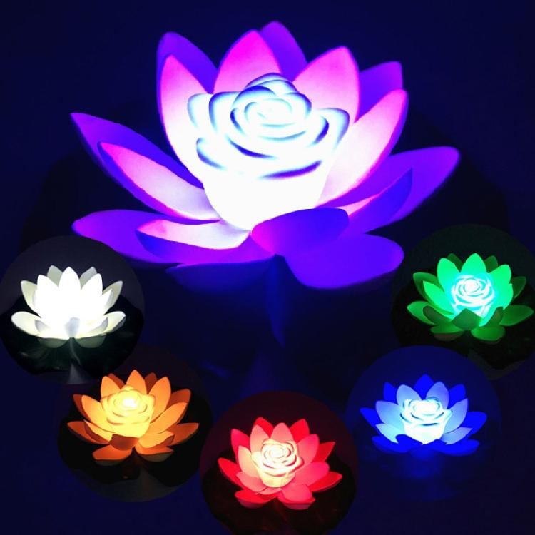 Unique Floating Lotus Light Waterproof LED Lamp Mid-Autumn Festival Night Lamp