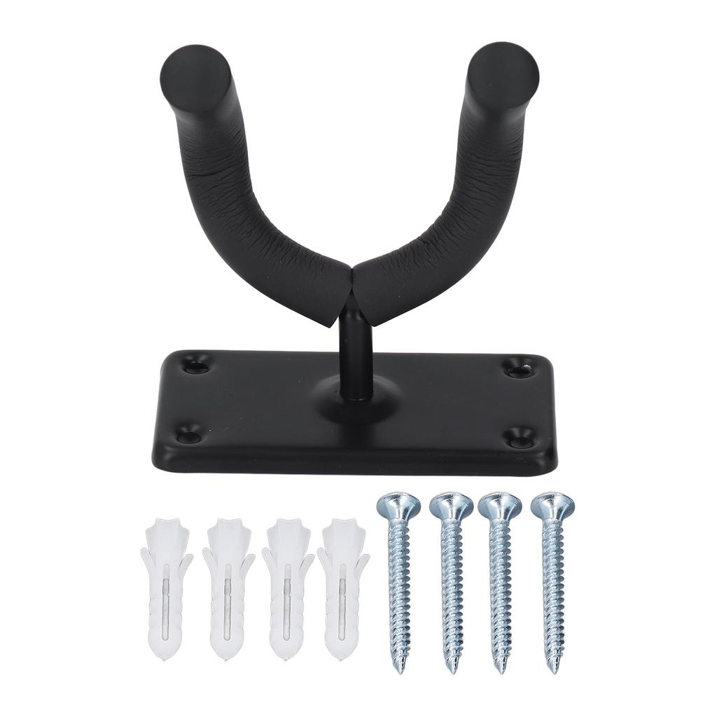 Guitar Wall Mount Hanger Hook 4 Holes Acoustic Electric Bass Metal Holder for All Size Guitars Black