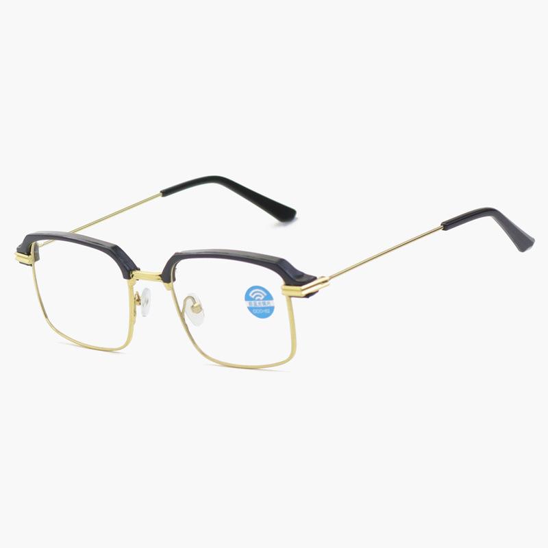Half-Frame Eyebrow Glasses, The Same Metal Large-Frame Anti-Blue Light Glasses Frame For Men And Women, Can Be Equipped With Myopia Reading Glasses