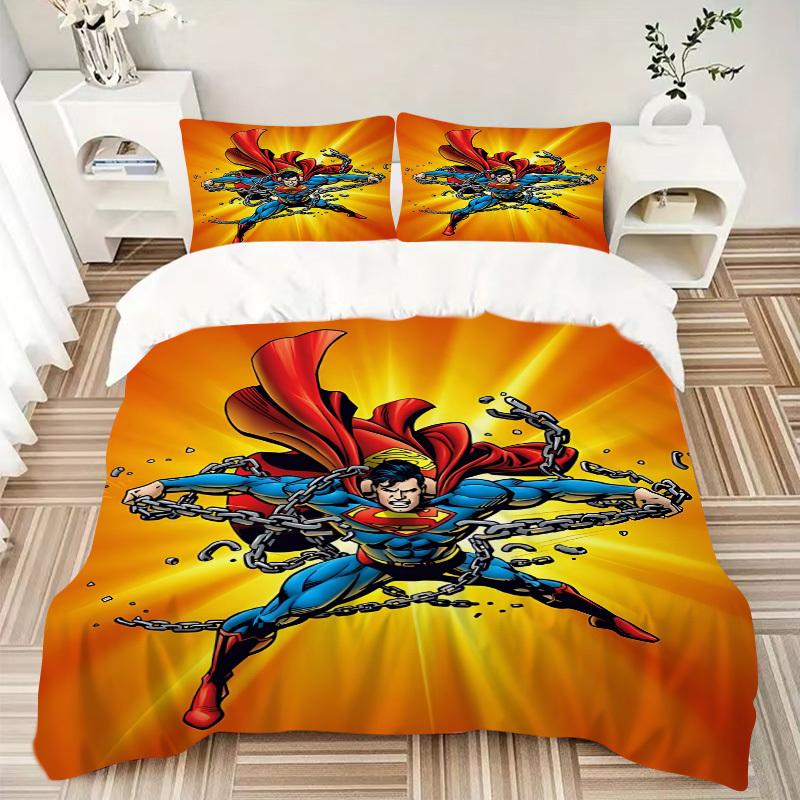 3pcs Superman Cover Set,Soft Comfortable Duvet Cover,Guest Room (1*Duvet Cover + 2*Pillowcases, Without Core) yy251024157
