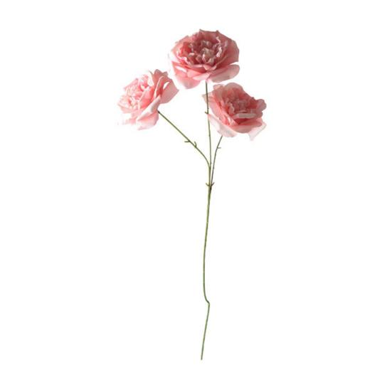 3 Köpfe Blühende Künstliche Rose 26" Realistisches Langes Stiel Faux Seide Rosenstrauß für DIY Hochzeitsstrauß Hotel Zuhause Tischvase Dekor Floral