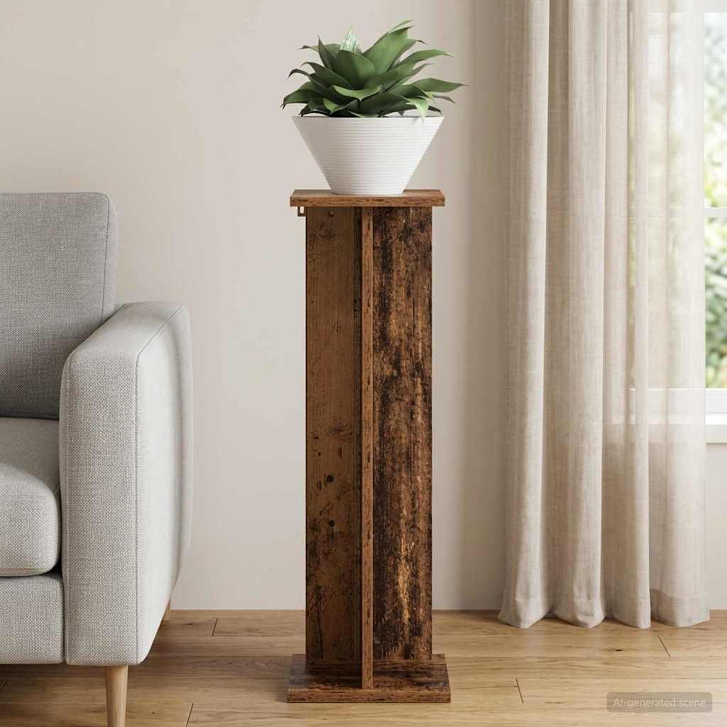 Plant Stand Vintage Wood Look 25 x 25.5 x 80.5 cm Engineered Wood