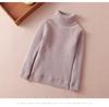 Children's Slim Fit Knit Sweater with High Neck and Velvet Lining for Autumn and Winter.