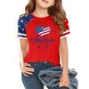 Kids Independence Day Graphic T Shirt Short Sleeve Casual Tee USA Patriotic Print Crew Neck Top for Boys Girls