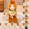 Fox Rabbit Panda Themed Plush Keychain Toy Hamster Flower Soft Pp Cotton Gift