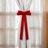 1pc Christmas Velvet Bow Curtain Buckle Bowknot Velvet Ribbon Ornaments Drapes Christmas Holdbacks Decorations For Window
