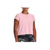 Under Armour Knockout Solid Simple Training Sports Crew Neck Short Sleeve T-Shirt Women T-Shirt Pink 1374607-647