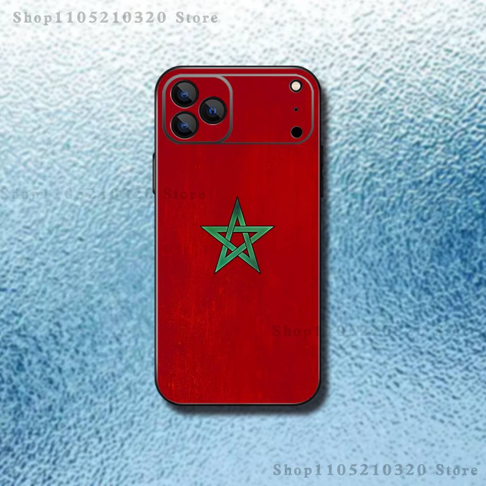M-Morocco Flag Phone Case For iPhone 17,16,15,14,13,12,11,Pro,Max,Plus,E,Air,Mini Protective Black Cover