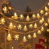Christmas String Lights LED Acrylic Clear Star Snowflake Xmas Tree Long Lamp Strings Light Hanging Ornaments Home Party Decor