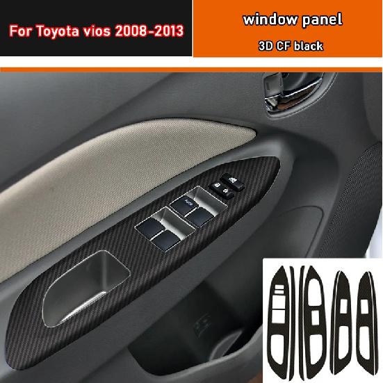 Car Interior Sticker Gear Box Protective Film For Toyota Vios 2008-2013 Car Gear Panel Sticker Carbon Fiber Black