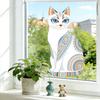 Bohemian Pattern Cat Static Cling Window Sticker for Bedroom Living Room Balcony Glass Home Decor