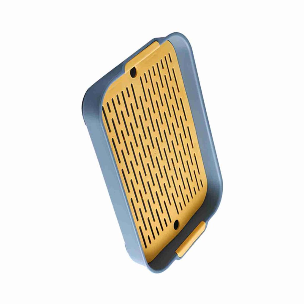 Double Layer Food Drain Tray Drinks Dishes Utensil Cups Drying Plate Plastic Drip Holder for Home Kitchen